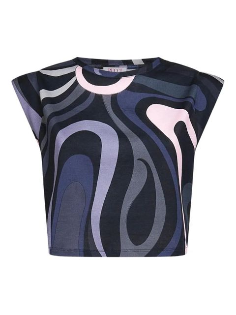 PUCCI Marmo print cap-sleeves T-shiert - Black - zdjęcie produktu nr 1