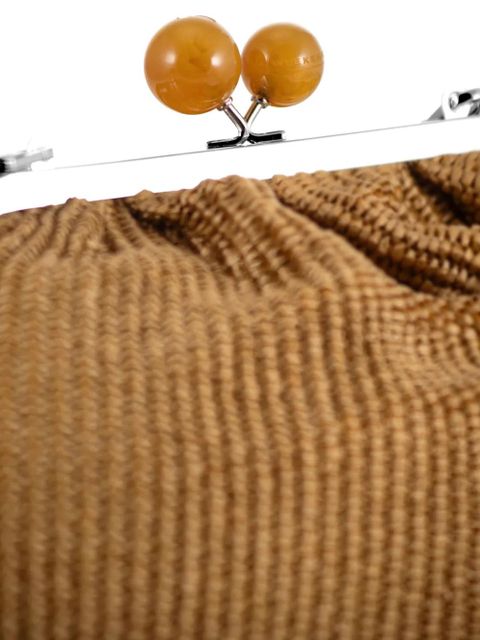 Weekend Max Mara medium Pasticcino raffia-effect clutch bag - Brown