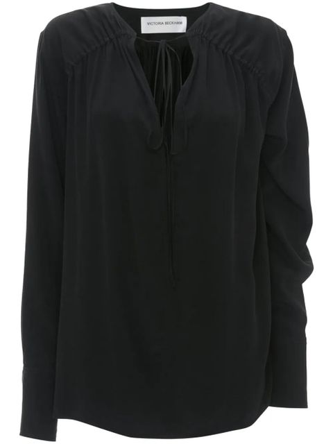 Victoria Beckham gathered-detail blouse - Black - zdjęcie produktu nr 1