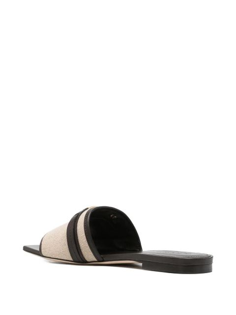 Tod's T Timeless leather-trimmed sandals - Neutrals