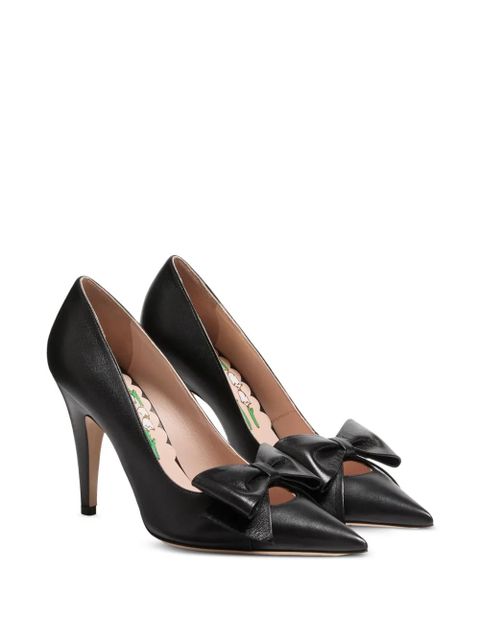Valentino Garavani BOWOW pumps in kidskin 100mm - Black