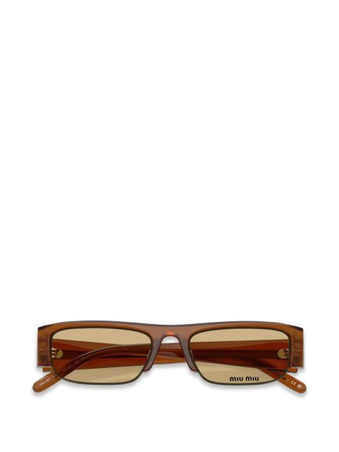 Miu Miu Eyewear Vedette rectangle-frame sunglasses - Brown