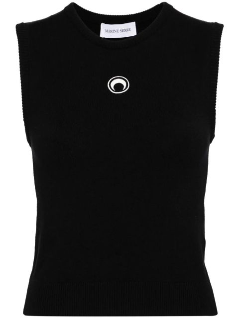 Marine Serre Crescent Moon knitted tank top - Black - zdjęcie produktu nr 1