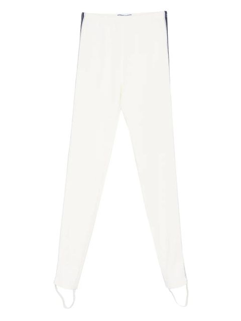 Prada stirrup-detail stripe leggings - Neutrals