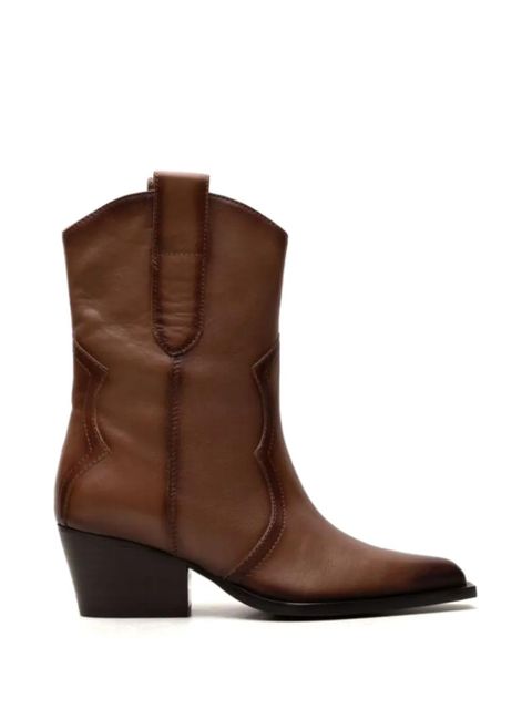 Free People Cat Nap leather cowboy boots - Brown - zdjęcie produktu nr 1