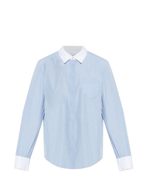 Tory Burch contrast-border striped shirt - Blue - zdjęcie produktu nr 1