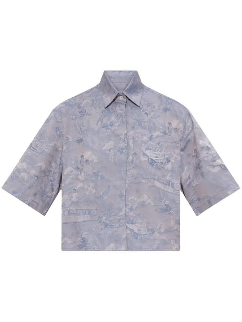 Off-White angel-print cropped cotton shirt - Purple - zdjęcie produktu nr 1