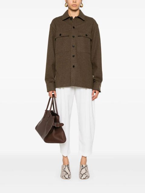 Jil Sander + felted wool overshirt - Green - zdjęcie produktu nr 2