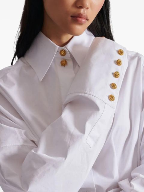Balmain buttoned poplin shirt dress - White