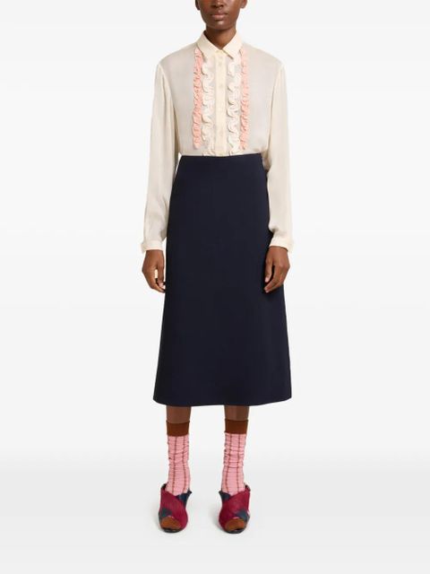 Marni A-line crêpe midi skirt - Blue - zdjęcie produktu nr 2