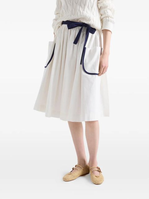 Prada slubbed toile skirt - White