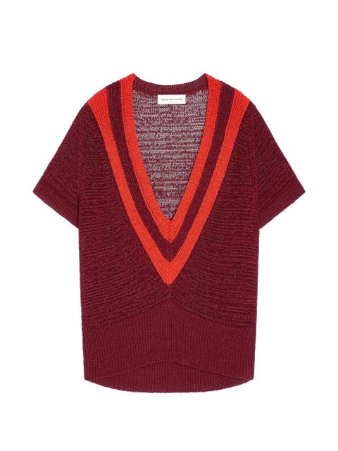 DRIES VAN NOTEN V-neck sweater - Red - zdjęcie produktu nr 1