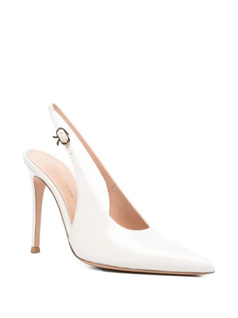 Gianvito Rossi pointed-toe slingback-strap pumps - White - zdjęcie produktu nr 2