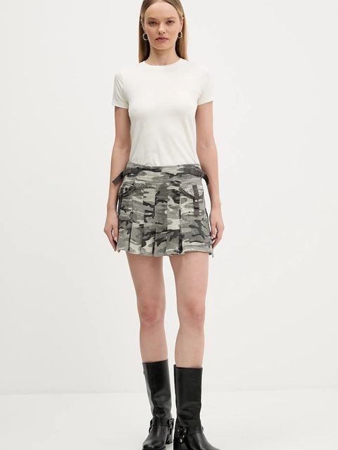 Guess Originals spódnica bawełniana kolor szary mini rozkloszowana W5YD0O WHFN1 - zdjęcie produktu nr 2