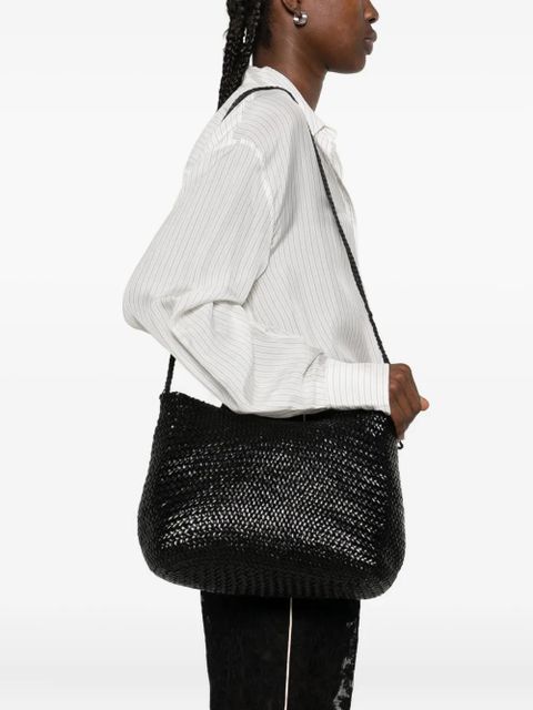 DRAGON DIFFUSION Santa Marta woven-leather shoulder bag - Black