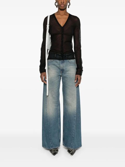 MM6 Maison Margiela low-rise wide-leg jeans - Blue - zdjęcie produktu nr 2