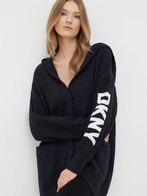 Dkny kardigan lounge kolor czarny