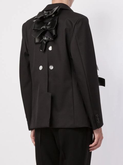 Comme Des Garçons bow appliqué round collar blazer - Black