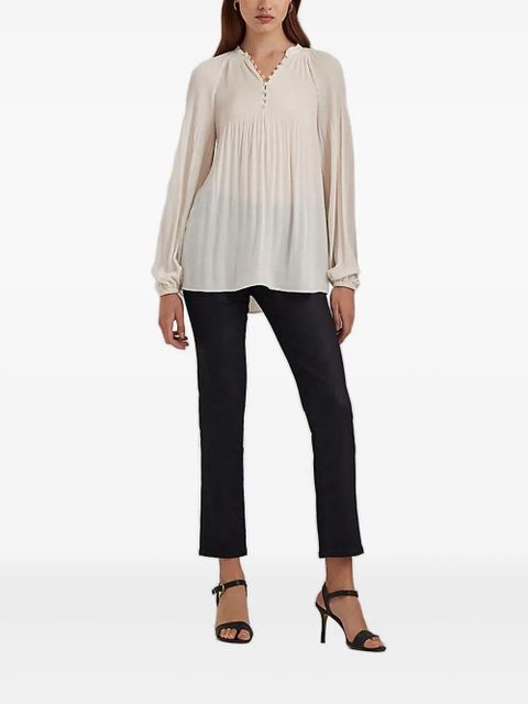 Lauren Ralph Lauren pleated long-sleeve blouse - Neutrals - zdjęcie produktu nr 2