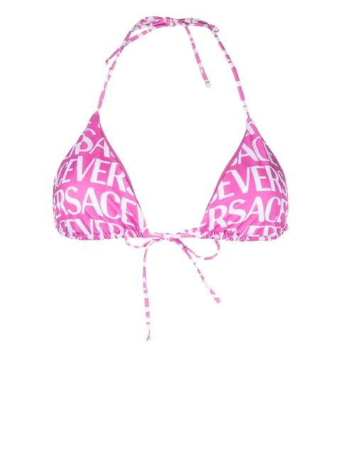 Versace logo-print triangle bikini top - Pink - zdjęcie produktu nr 1