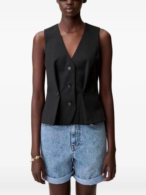 Claudie Pierlot button V-neck vest - Black