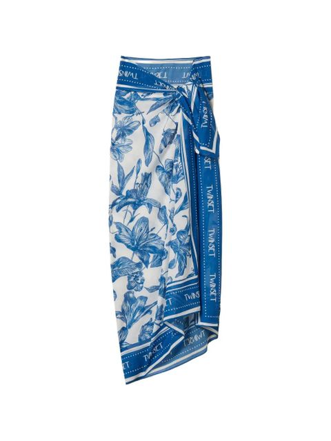 TWINSET floral-print sarong - White - zdjęcie produktu nr 1
