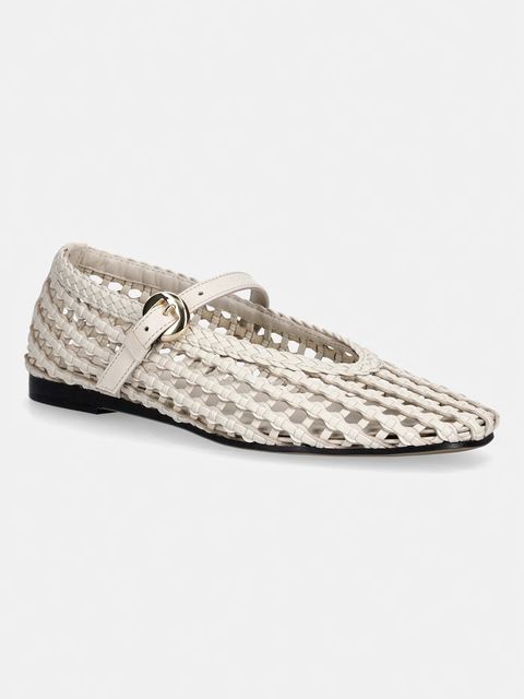 Tommy Hilfiger baleriny WOVEN LEATHER MIX BALLERINA - zdjęcie produktu nr 1