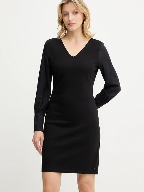 Armani Exchange sukienka kolor czarny mini prosta XW000756 AF16136