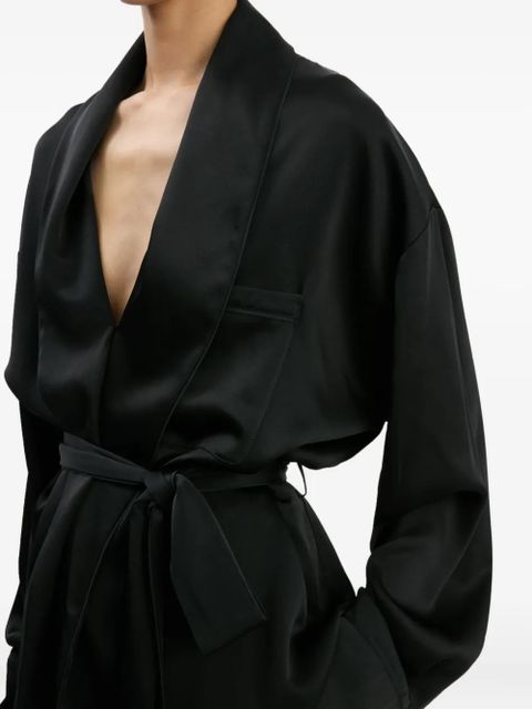 Victoria Beckham wrap-belt blouse - BLACK