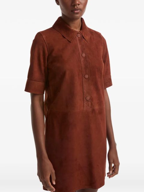 Yves Salomon double-sided buttoned lambskin mini dress - Brown