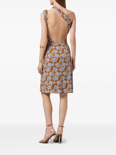 Versace Poppies midi dress - Brown
