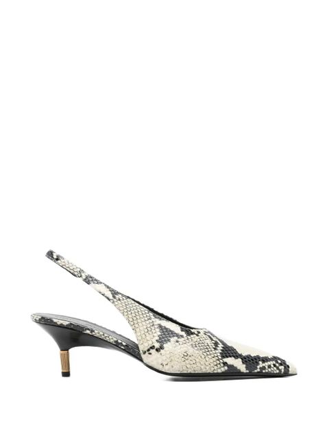 KHAITE Bella python-embossed leather pump - Neutrals - zdjęcie produktu nr 1