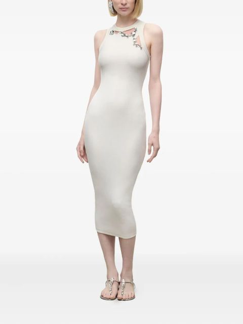 AREA crystal-embellished ribbed knit dress - White - zdjęcie produktu nr 2