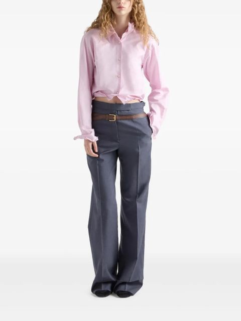 Prada silk-blend trousers - Grey