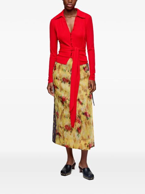 GANNI floral tie midi skirt - Yellow - zdjęcie produktu nr 2