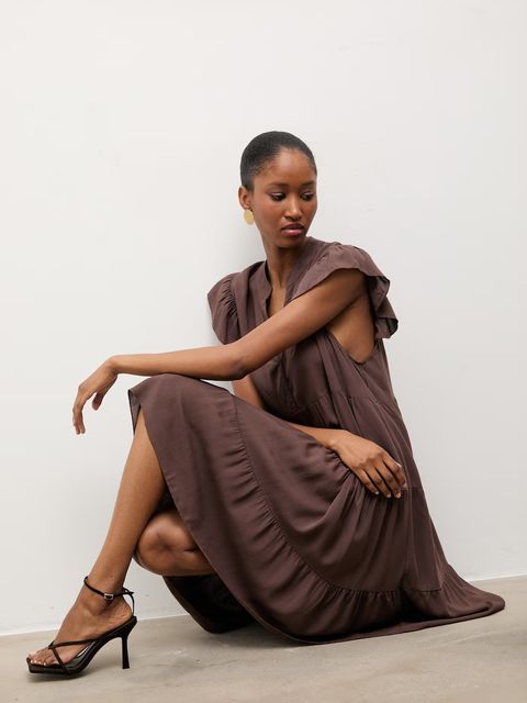 Answear.LAB sukienka z dodatkiem lnu - zdjęcie produktu nr 2