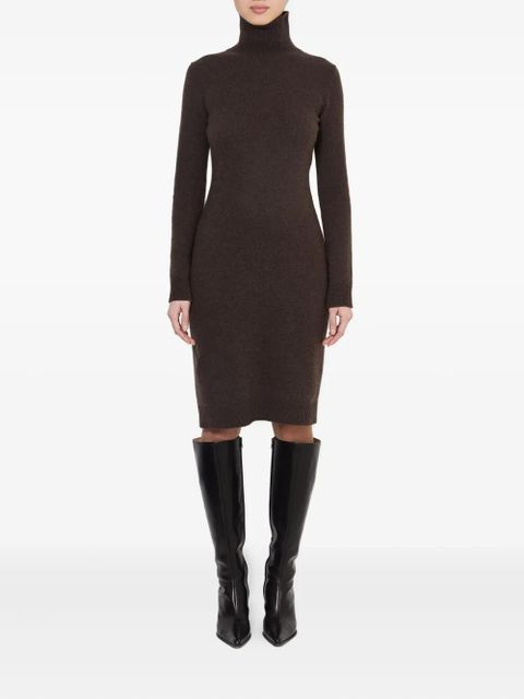MM6 Maison Margiela high-neck ribbed dress - Brown