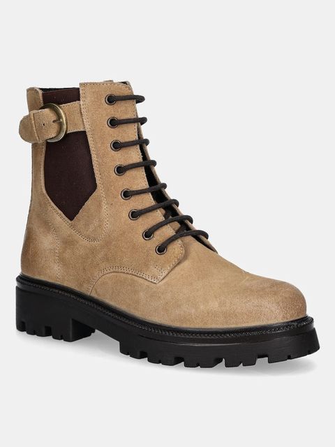 Medicine botki damskie kolor beżowy na platformie - zdjęcie produktu nr 2