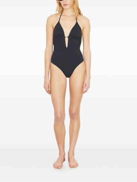 Tory Burch halterneck swimsuit - Black