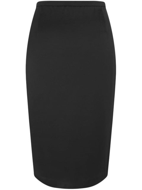 Saint Laurent satin pencil midi skirt - Black