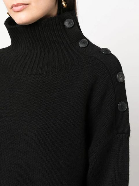 Yves Salomon button-detail knitted jumper - Black