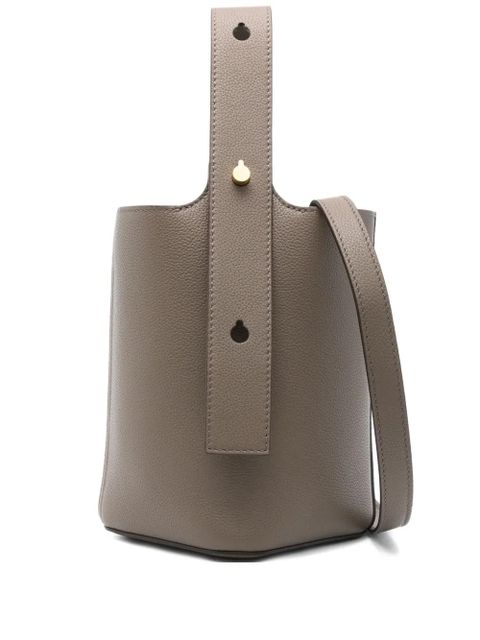 LOEWE mini Pebble top-handle leather bucket bag - Grey - zdjęcie produktu nr 1