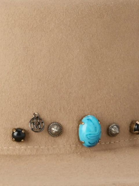 Maison Michel logo-plaque hat - Neutrals - zdjęcie produktu nr 2