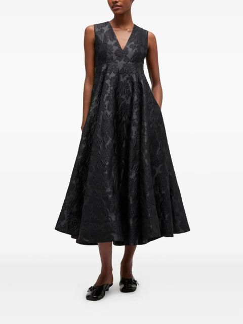 GANNI floral bow midi dress - Black - zdjęcie produktu nr 2