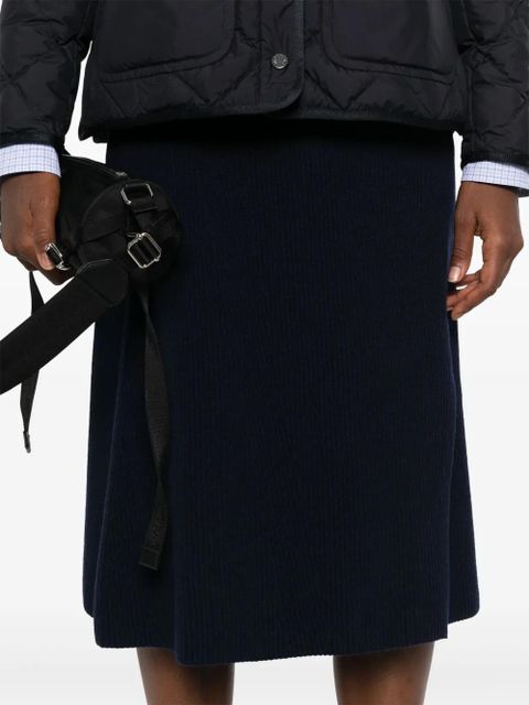 Moncler ribbed-knit midi skirt - Blue