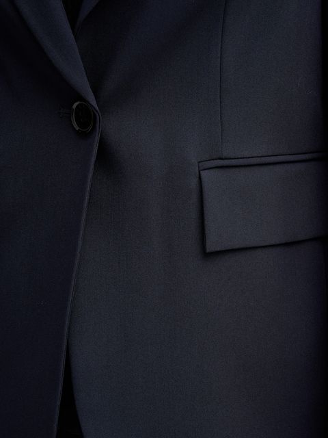 Sisley marynarka kolor granatowy jednorzędowa gładka 2KVXLW025