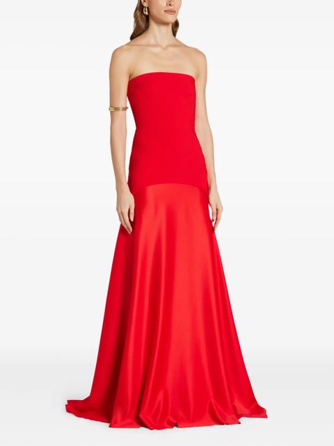 Solace London The Alessandra strapless-flared maxi dress