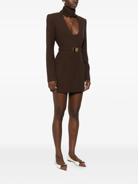 Rowen Rose high-neck belted mini dress - Brown - zdjęcie produktu nr 2