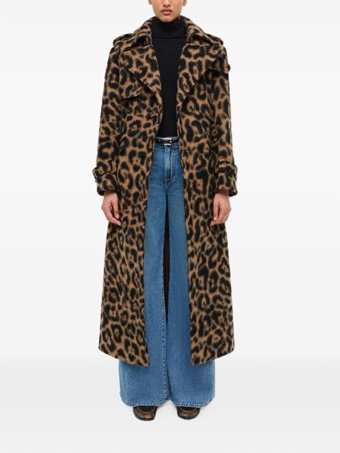 Simkhai Rumi belted leopard coat - Brown
