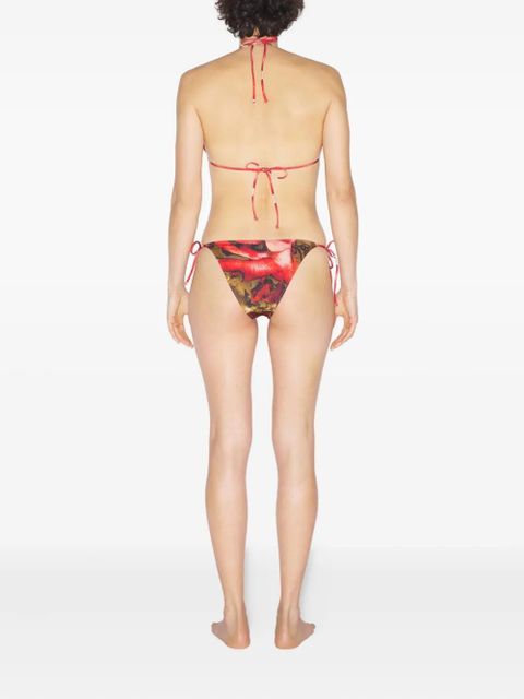 Jean Paul Gaultier printed roses tie bikini top - Red - zdjęcie produktu nr 2